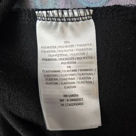 Coline Cowl Neck Dress Size Large Artsy Art to Wear Black Blue Long Sleeve - Picture 8 of 9